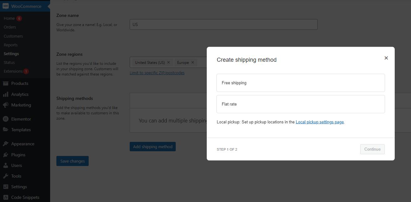 add shipping methods